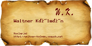 Waltner Kálmán névjegykártya